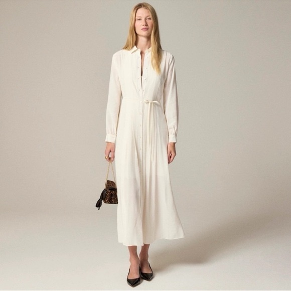 J. Crew Dresses & Skirts - J. Crew Drapey Pleated Shirt-Dress